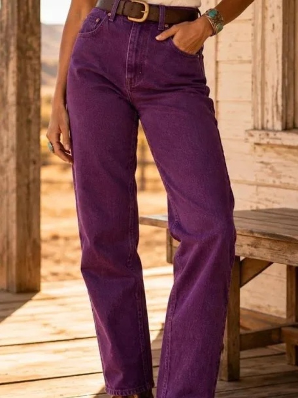 Wrangler Women's Straight Leg Jeans in Purple 29x34